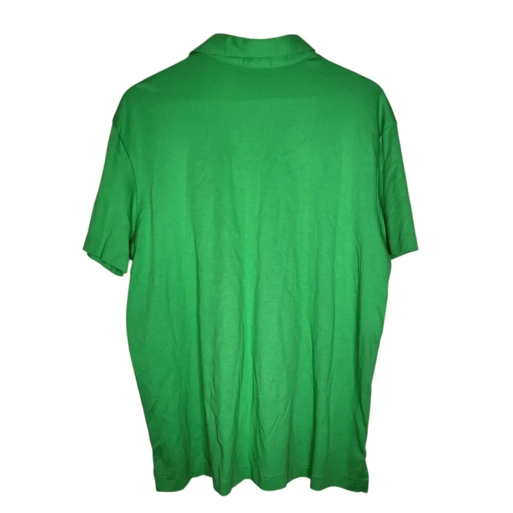 Polo Ralph Lauren Mens XL Green Short Sleeve Shirt Pima Soft Touch Orange Pony